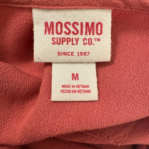 Mossimo Women's Dusty Rose Peplum Flutter Sleeve Blouse with Tie Front- Medium - Picture 6 of 7